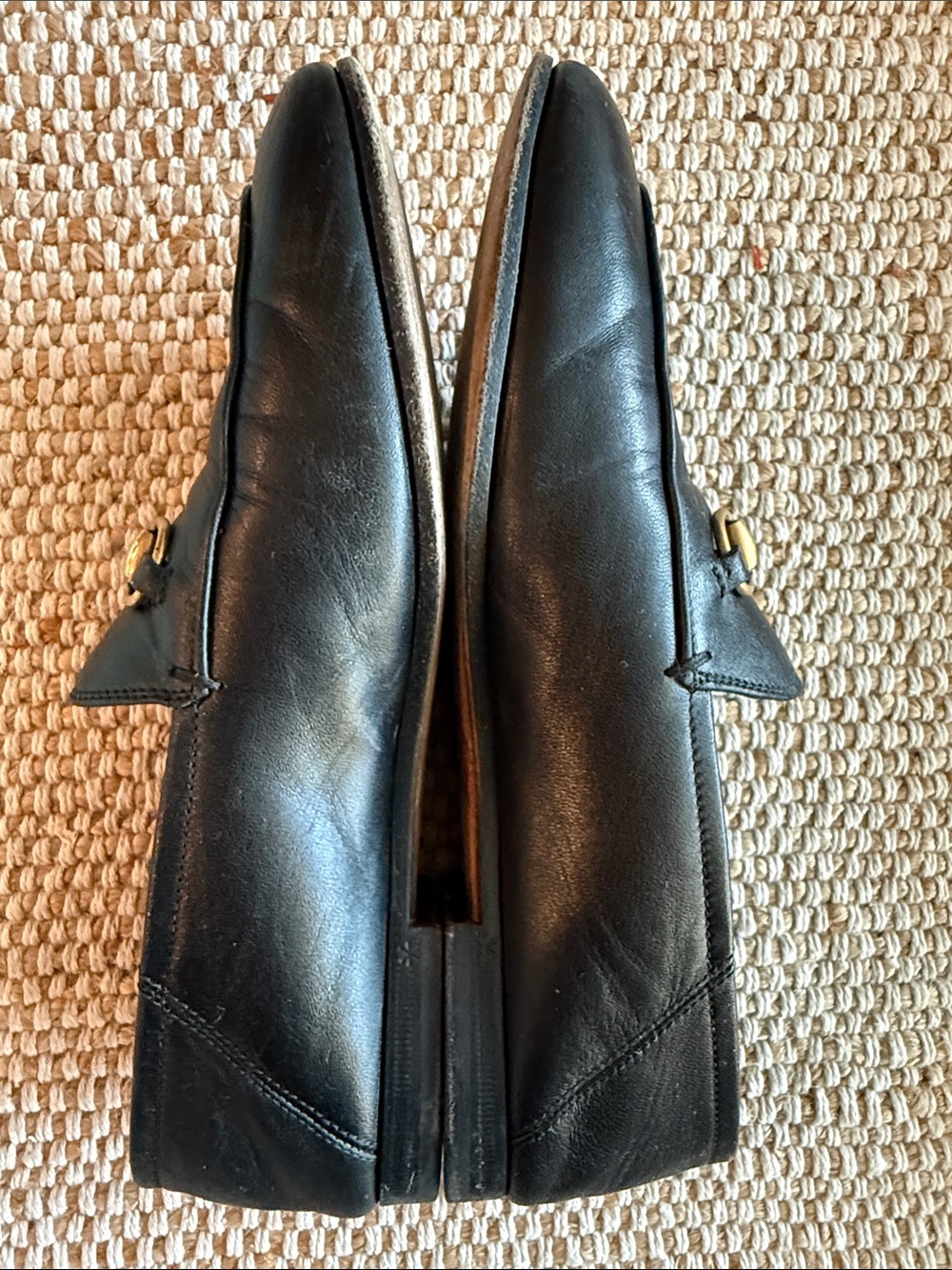 Gucci Black Leather Horsebit Slip-On Loafers with Gold Hardware Sz 36.5 - Picture 9 of 9
